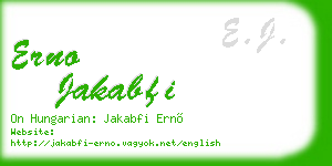 erno jakabfi business card