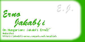 erno jakabfi business card